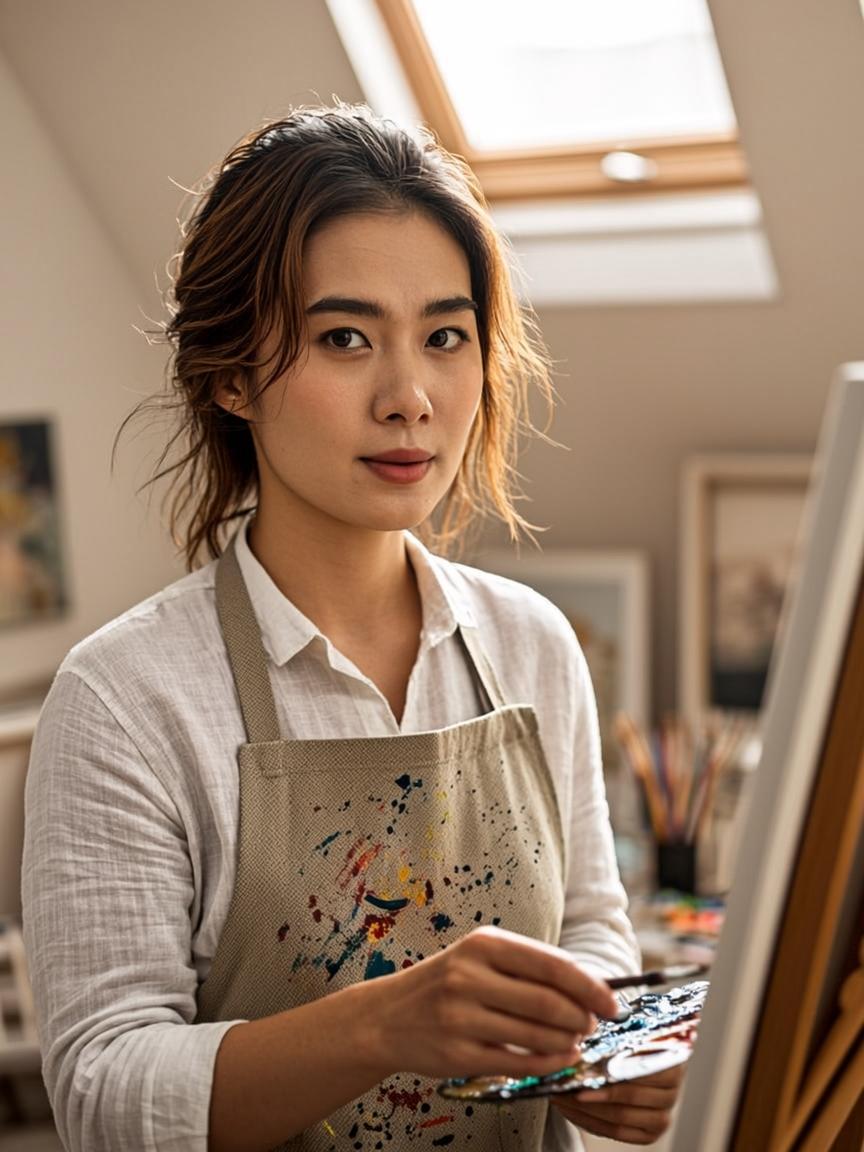 Any Oravec in her studio